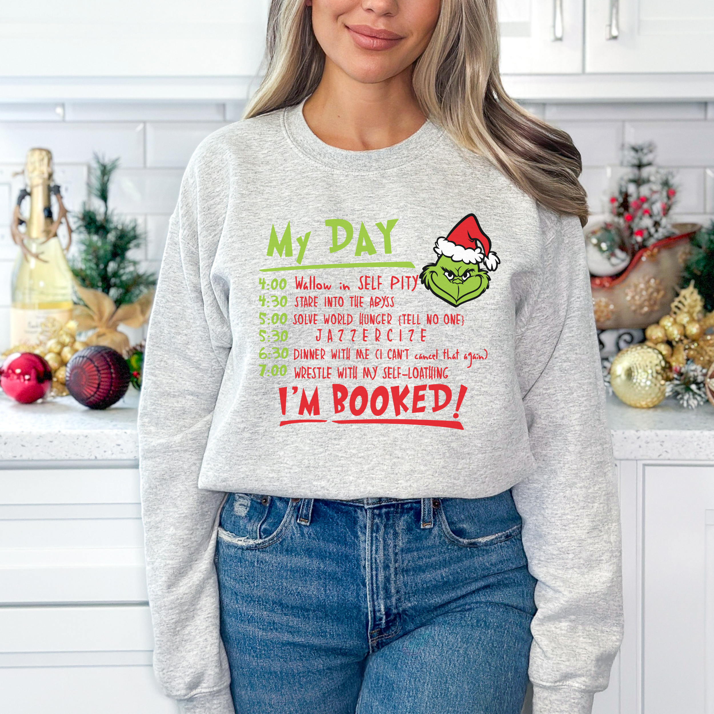 Grinch to do list I'm booked shirt, hoodie, sweater and v-neck t-shirt