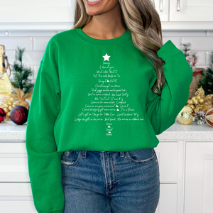 Newfie Phrase Christmas Tree Sweatshirt