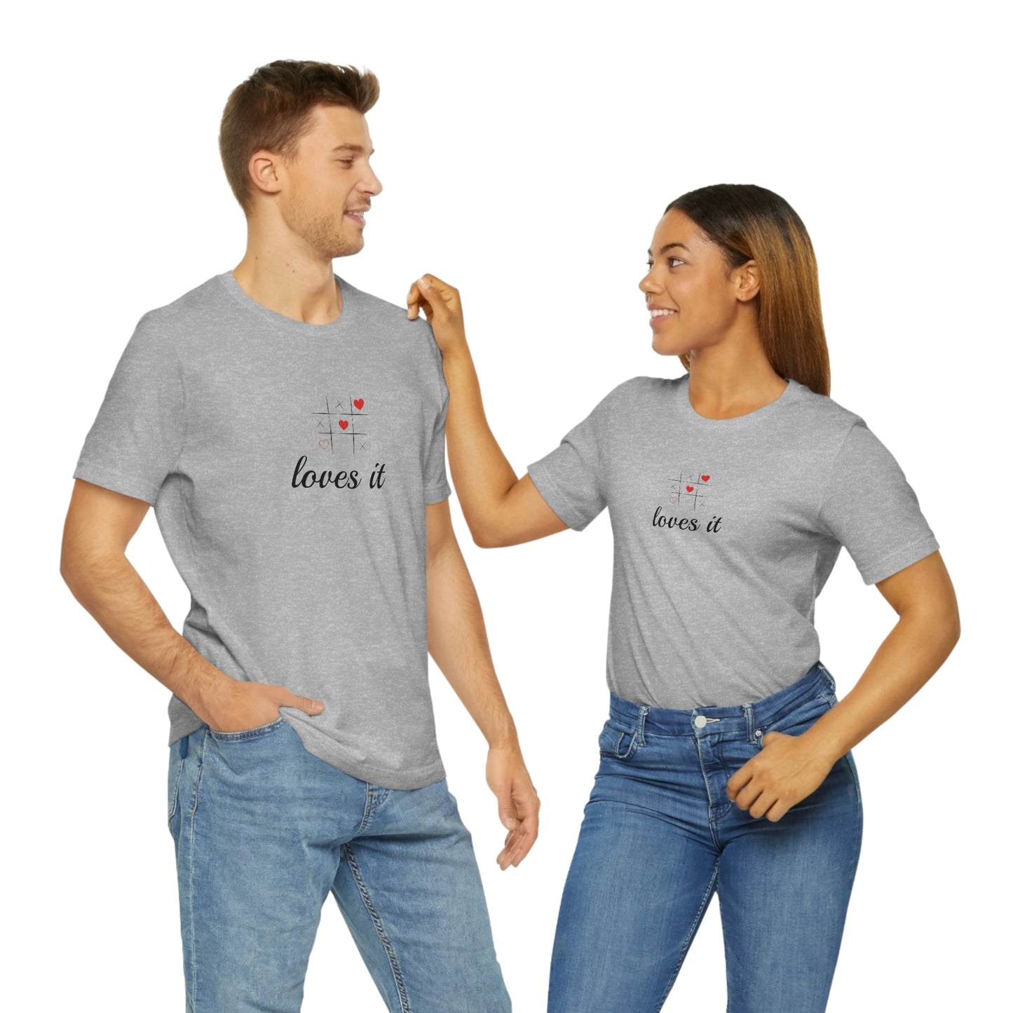 Unisex Loves It TIC TAC TOE Short Sleeve T-shirt 4 Colors / S- 3XL Great couples shirt