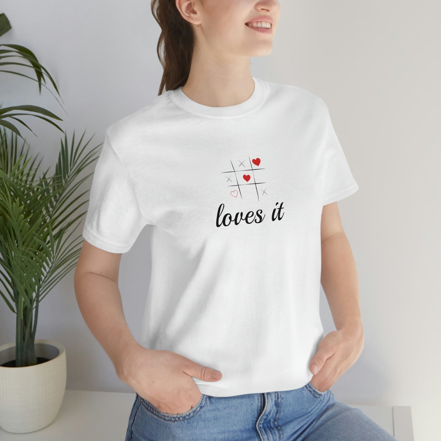 Unisex Loves It TIC TAC TOE Short Sleeve T-shirt 4 Colors / S- 3XL Great couples shirt