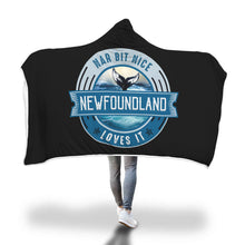 Load image into Gallery viewer, Nar Bit Nice Loves It Black Fluffy Hooded Blanket - Youth &amp; Adult Sizes