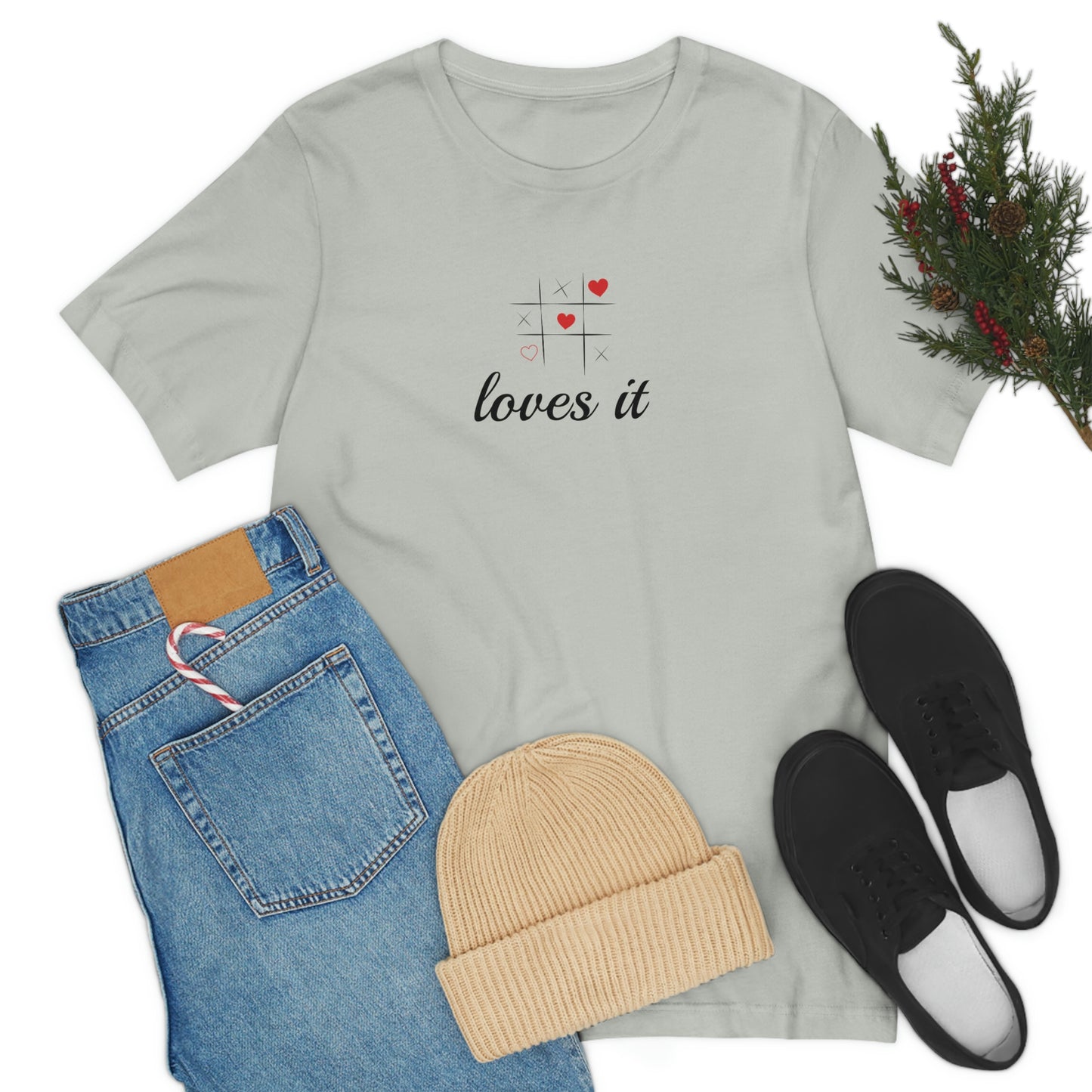 Unisex Loves It TIC TAC TOE Short Sleeve T-shirt 4 Colors / S- 3XL Great couples shirt