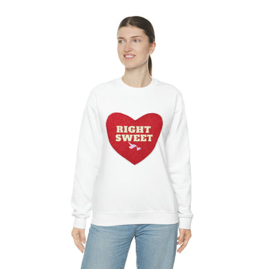 Right Sweet Felt Heart Newfoundland Crewneck Sweatshirt S-3XL
