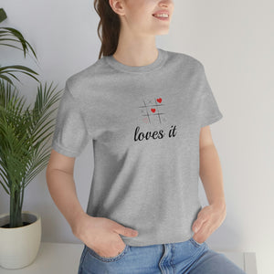 Unisex Loves It TIC TAC TOE Short Sleeve T-shirt 4 Colors / S- 3XL Great couples shirt