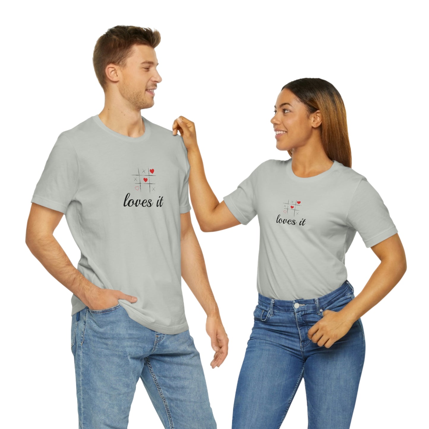 Unisex Loves It TIC TAC TOE Short Sleeve T-shirt 4 Colors / S- 3XL Great couples shirt