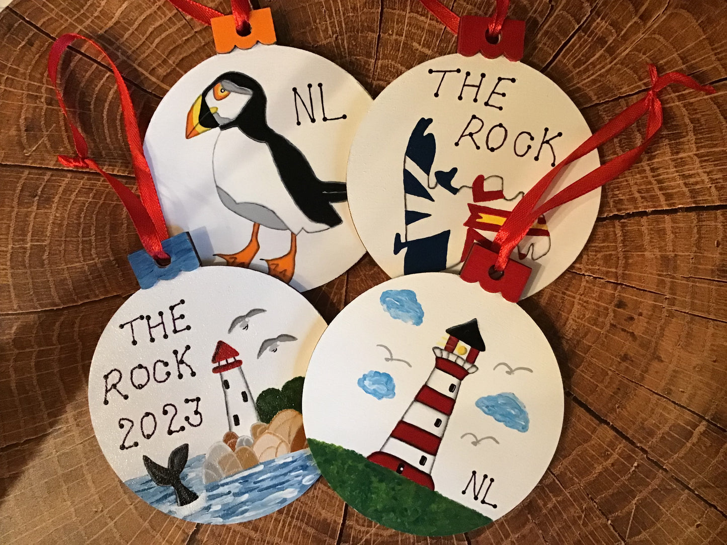 Hand Painted Newfoundland Bulb Ornaments