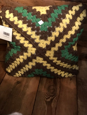 Knitted Handmade Afghan Pillow (Square)