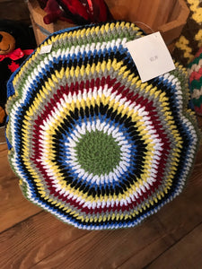 Knitted Handmade Afghan Pillow (Round)