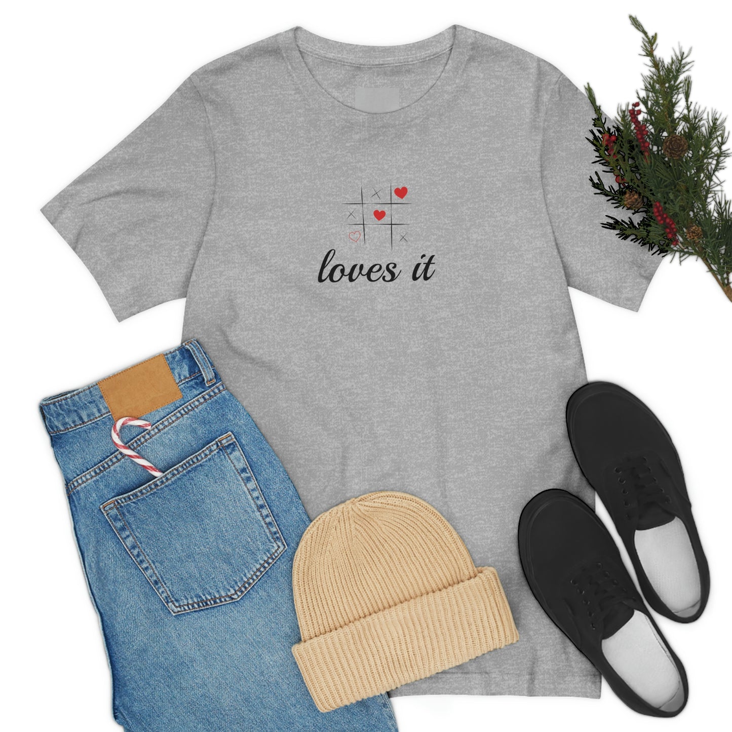 Unisex Loves It TIC TAC TOE Short Sleeve T-shirt 4 Colors / S- 3XL Great couples shirt