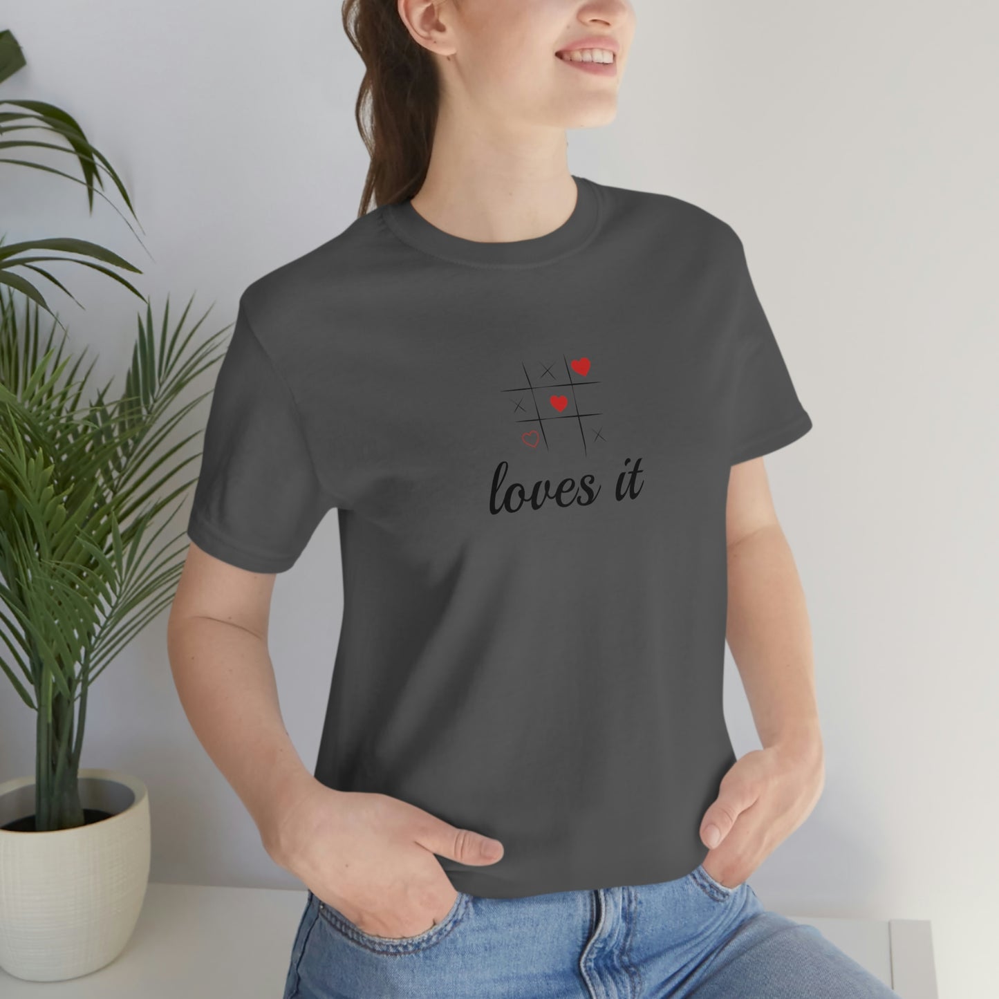 Unisex Loves It TIC TAC TOE Short Sleeve T-shirt 4 Colors / S- 3XL Great couples shirt