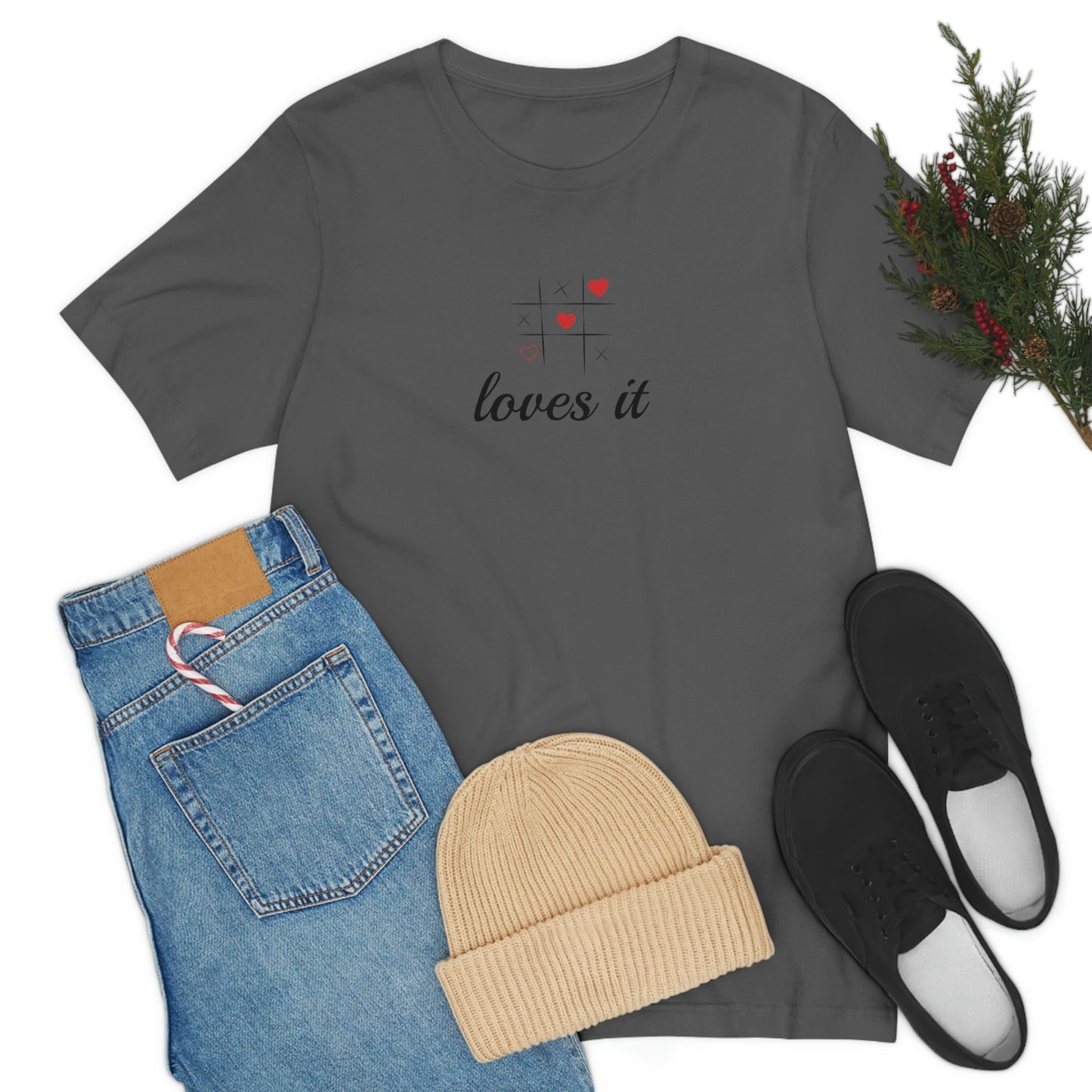 Unisex Loves It TIC TAC TOE Short Sleeve T-shirt 4 Colors / S- 3XL Great couples shirt