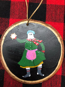 Hand Painted Mummers Wooden Ornaments