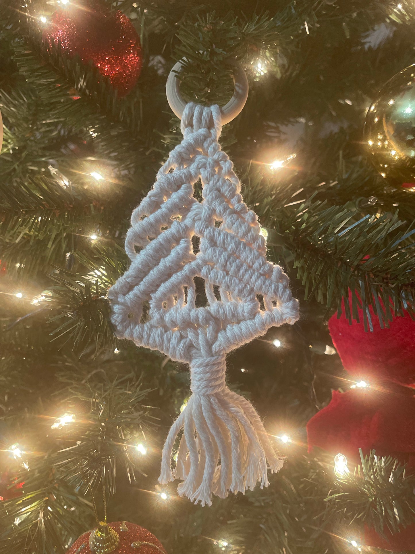 Macrame Tree Ornament - Large Christmas Tree Shape