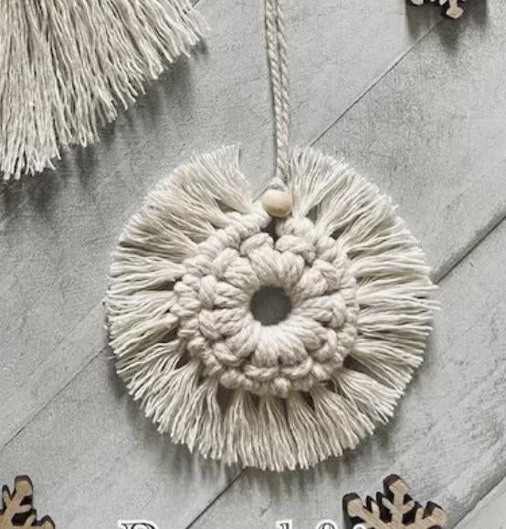 Macrame Christmas Tree Ornament - Round