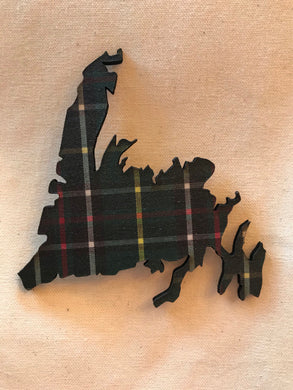 Laser Engraved Newfoundland Tartan Map Magnet