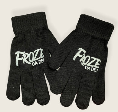 Froze Da Det Adult Black Gloves