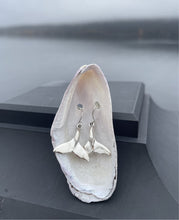 Load image into Gallery viewer, Whale Tail Earrings in Mussel Shell