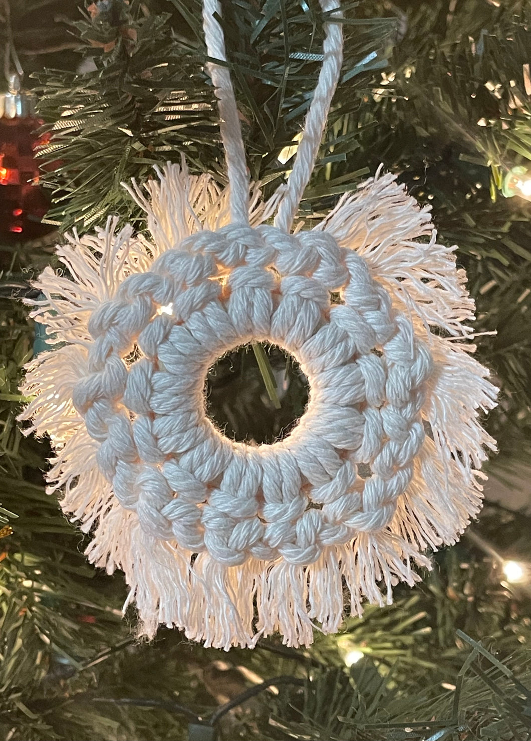 Macrame Christmas Tree Ornament - Round