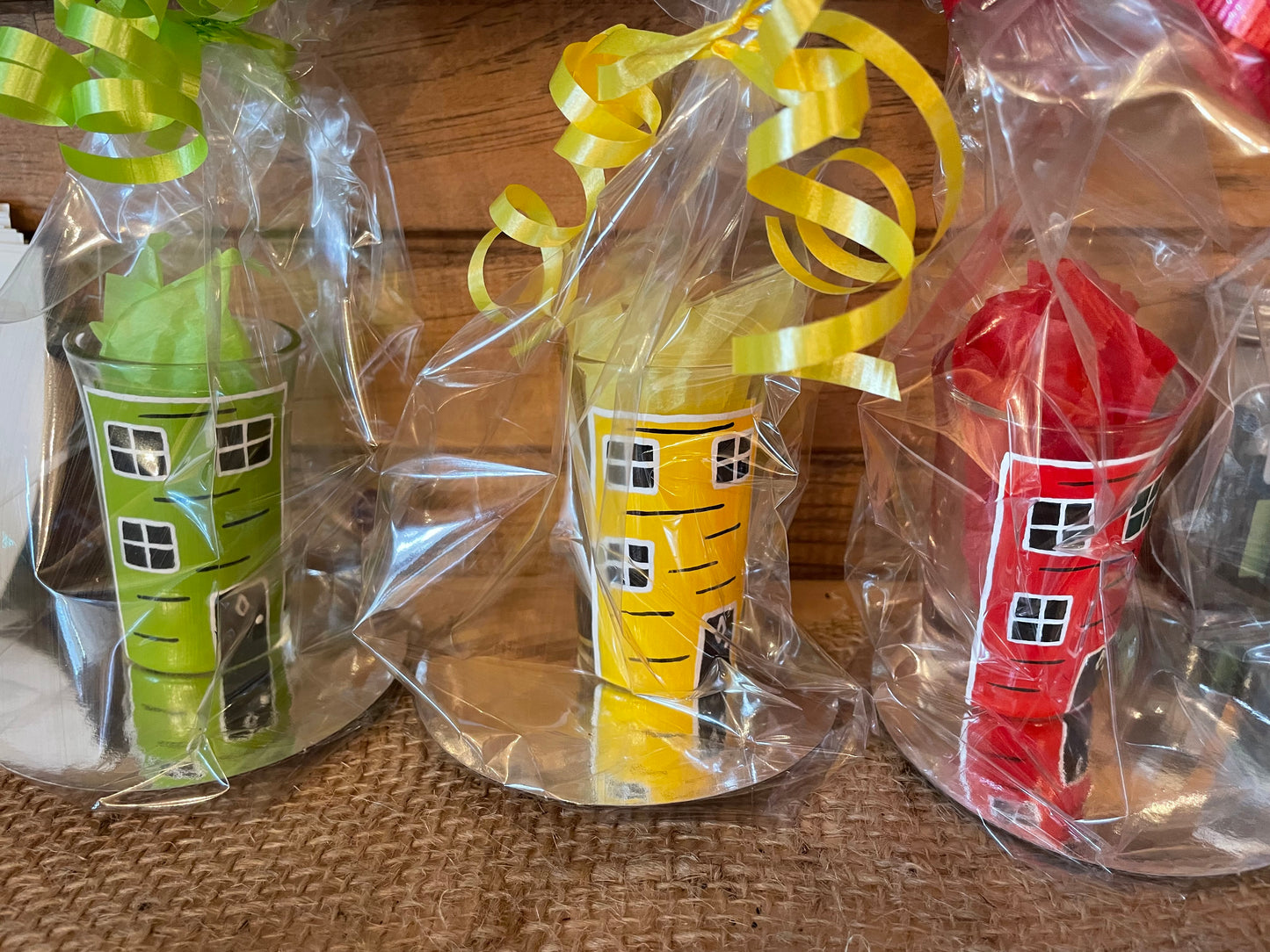 Hand painted rowhouse shot glass