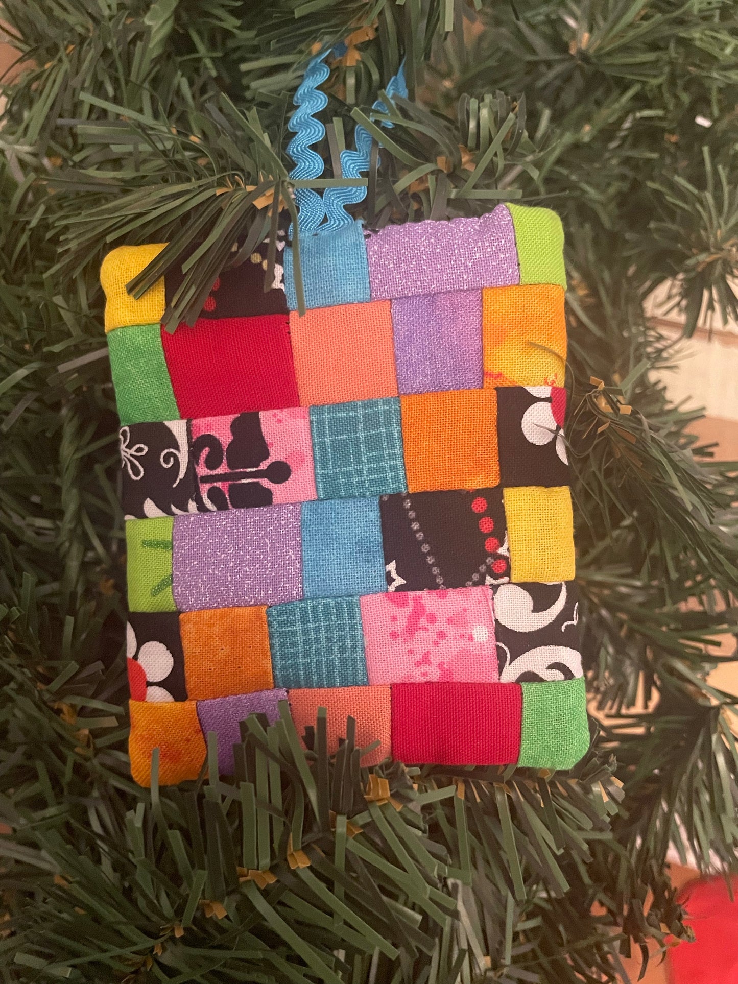 Handmade Patchwork Crazy Quilt Christmas Ornament