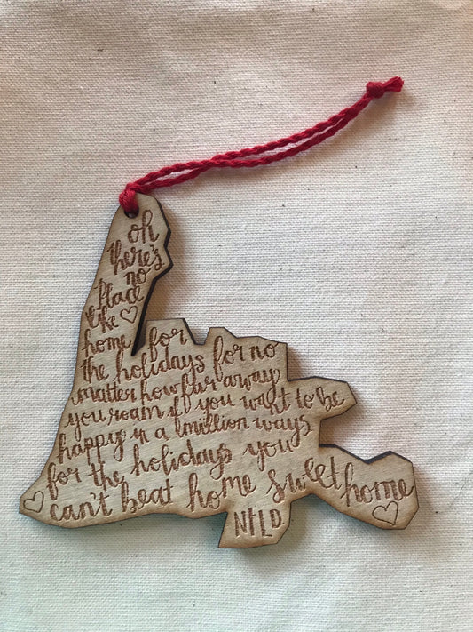 Wooden Laser Cut Newfoundland song ornament