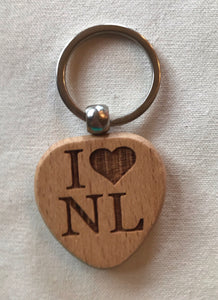 Laser Engraved Keychain -  I (heart) NL