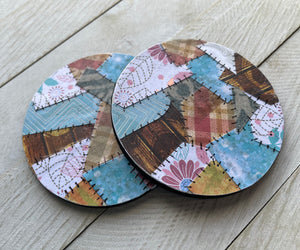Handmade Newfoundland Patchwork Quilt Coasters - Set of 2