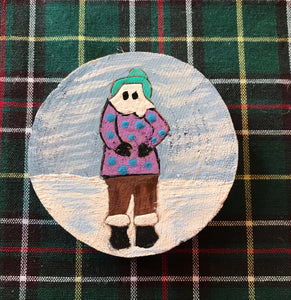 Hand Painted Mummers Wooden Magnets