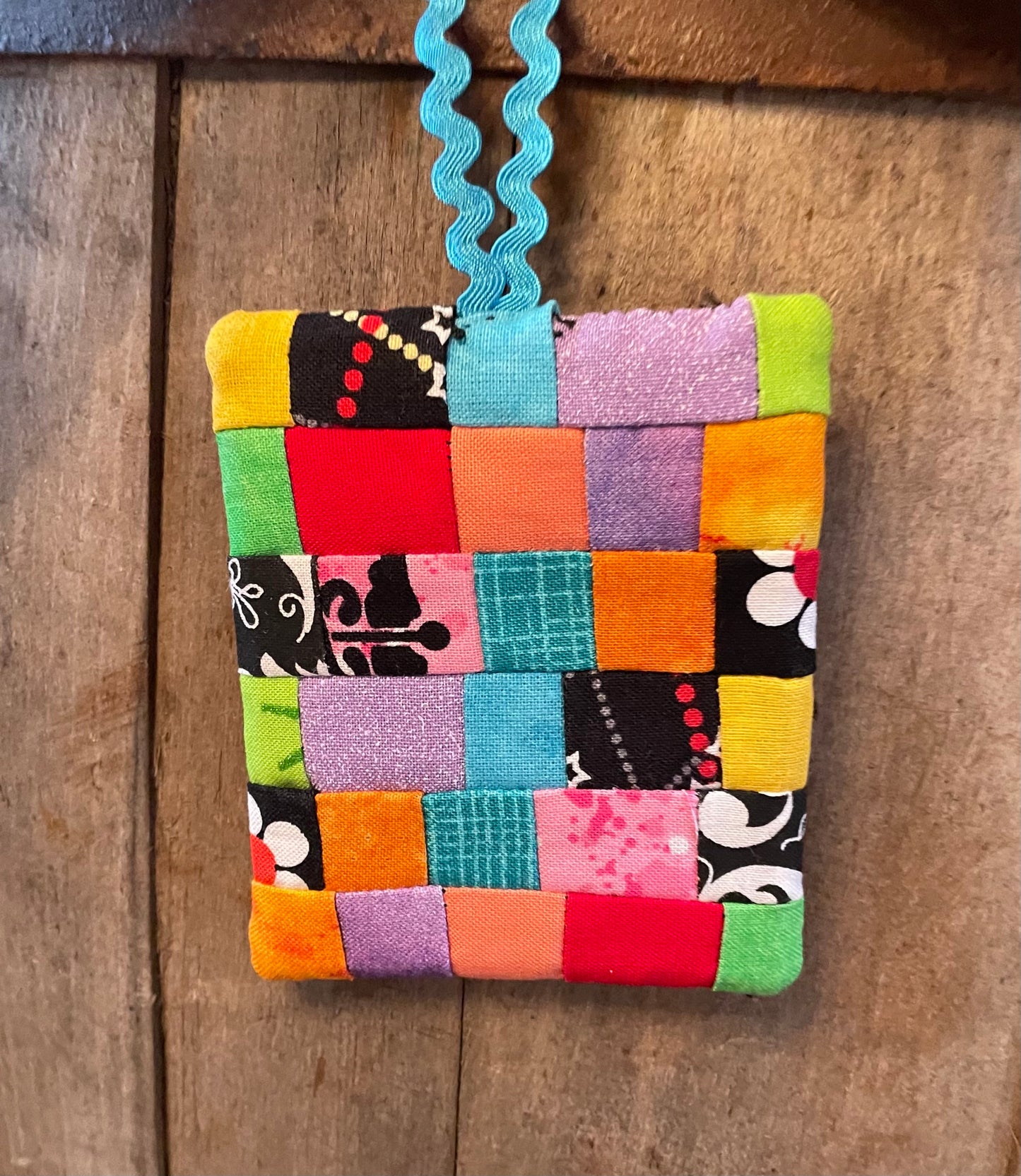 Handmade Patchwork Crazy Quilt Christmas Ornament