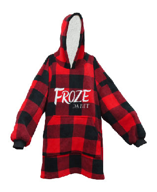 Froze Da Det Hooded Blanket/Shirt Buffalo Plaid