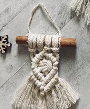 Load image into Gallery viewer, Macrame Tree Ornament - Wooden Dowel Fringe