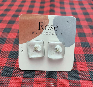 Newfoundland Flower Stainless Steel Studs - Baby Breath
