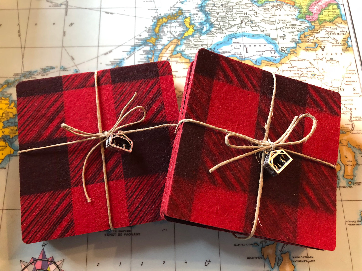 Cabin Life Set of 2 Buffalo Plaid Coasters