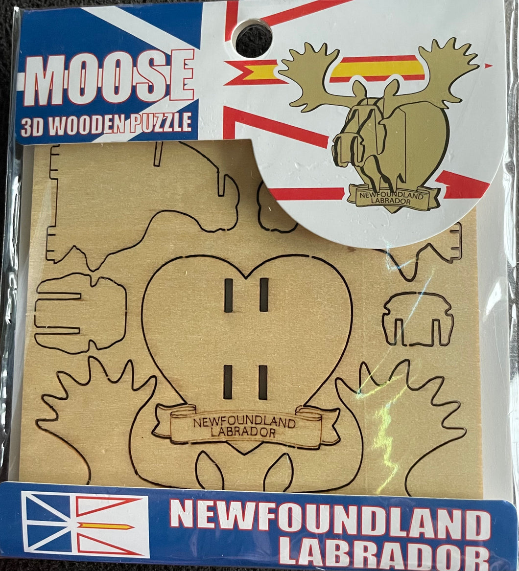 Moose Wooden 3D Puzzle Magnet