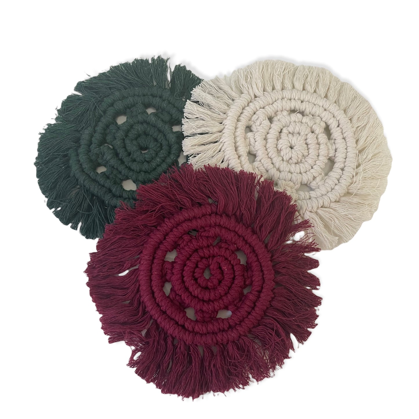 Macrame Christmas Coaster - 3 Colors Available