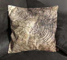 Load image into Gallery viewer, Cabin Life - Wood Slice Linen Pillow Cover