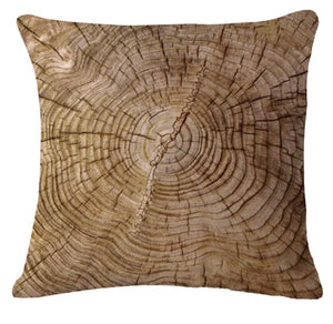 Cabin Life - Wood Slice Linen Pillow Cover