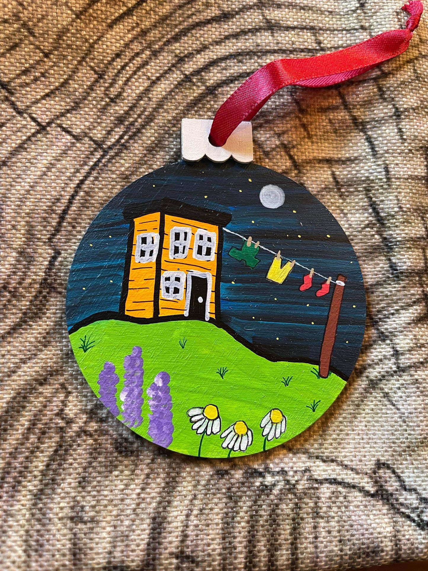 Hand Painted Newfoundland Scene Ornament