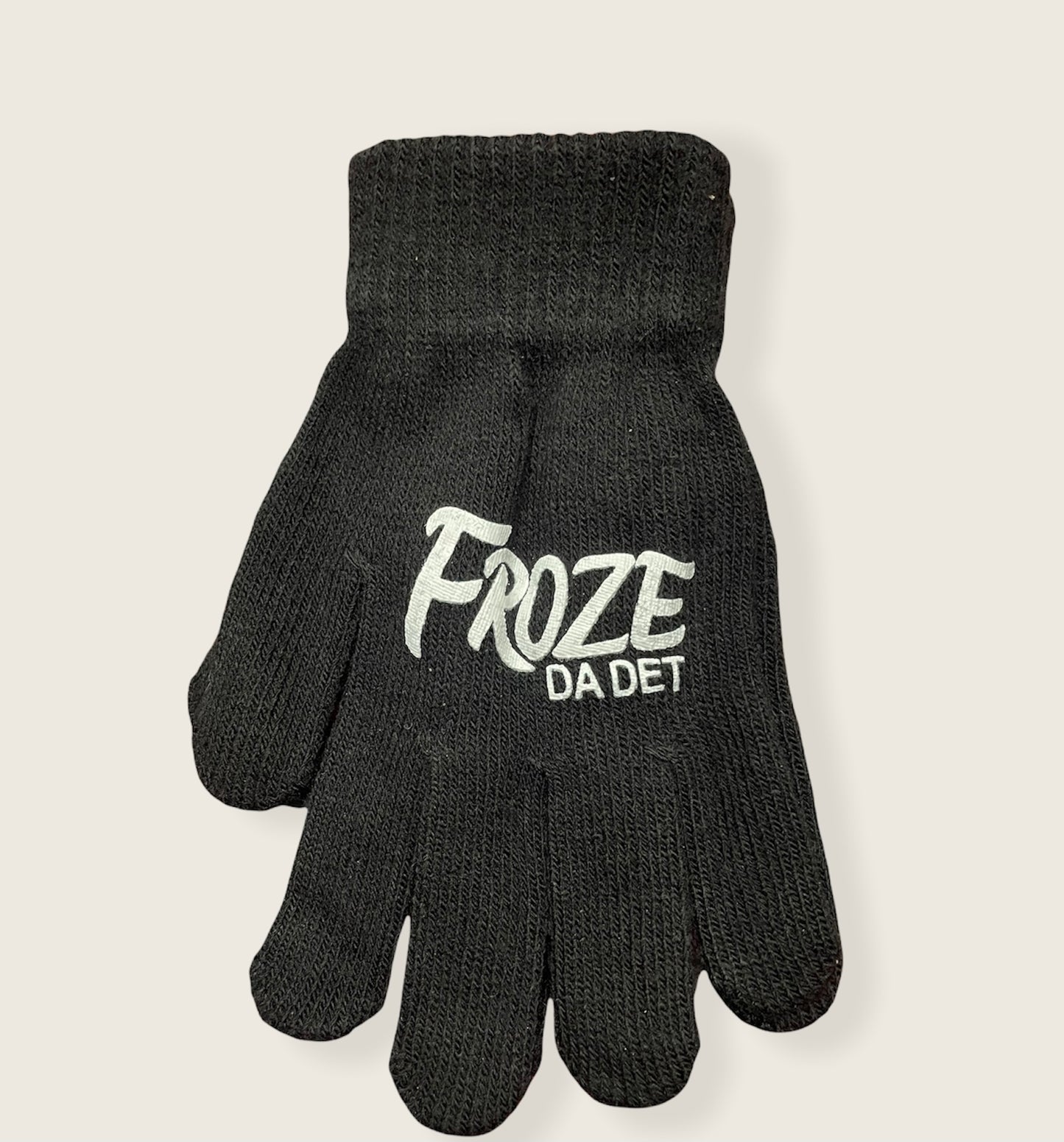 Froze Da Det Adult Black Gloves