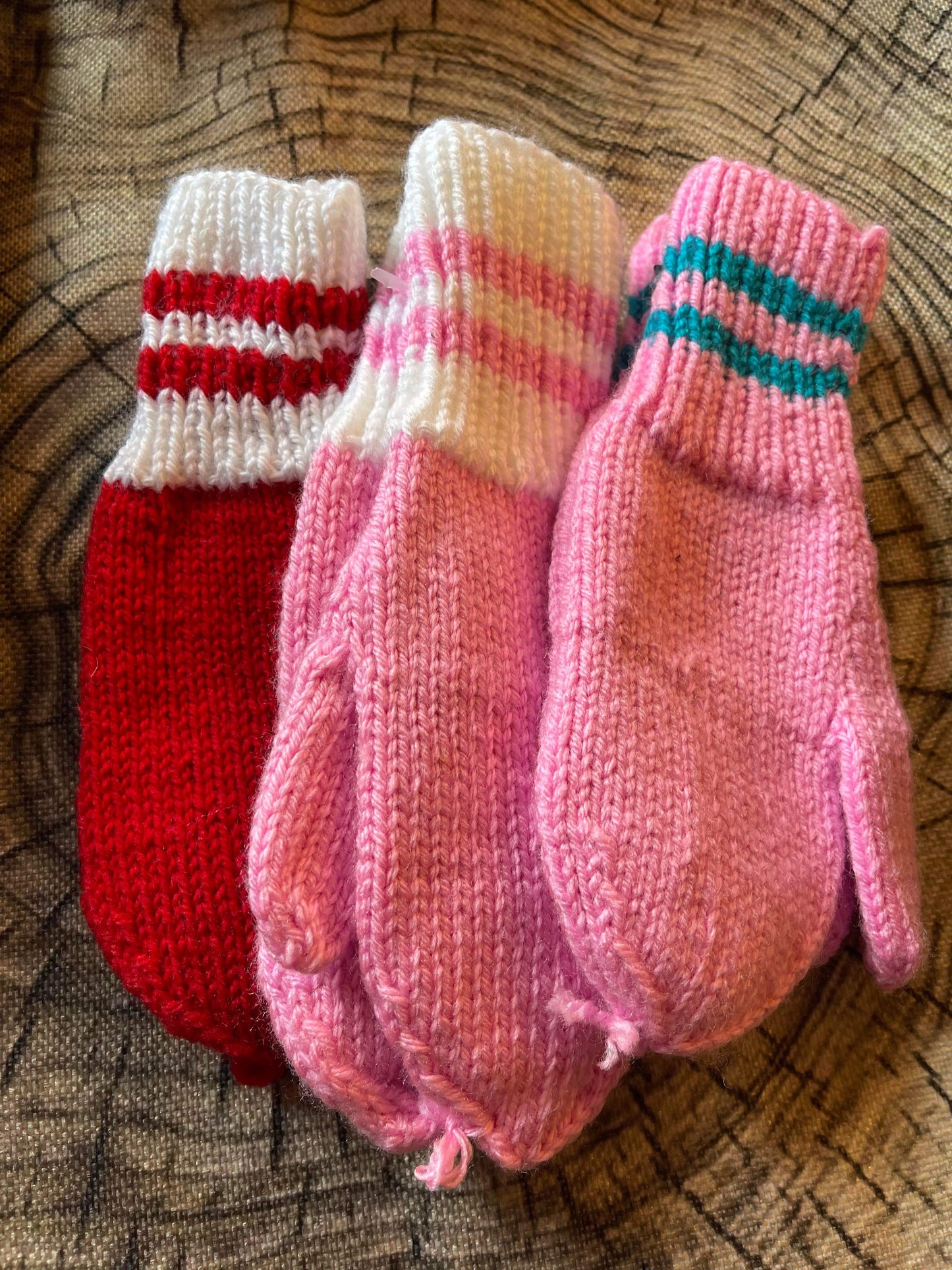 Hand Knitted Little Girls Mittens