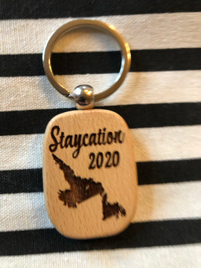 Laser Engraved Keychain - Staycation 2020