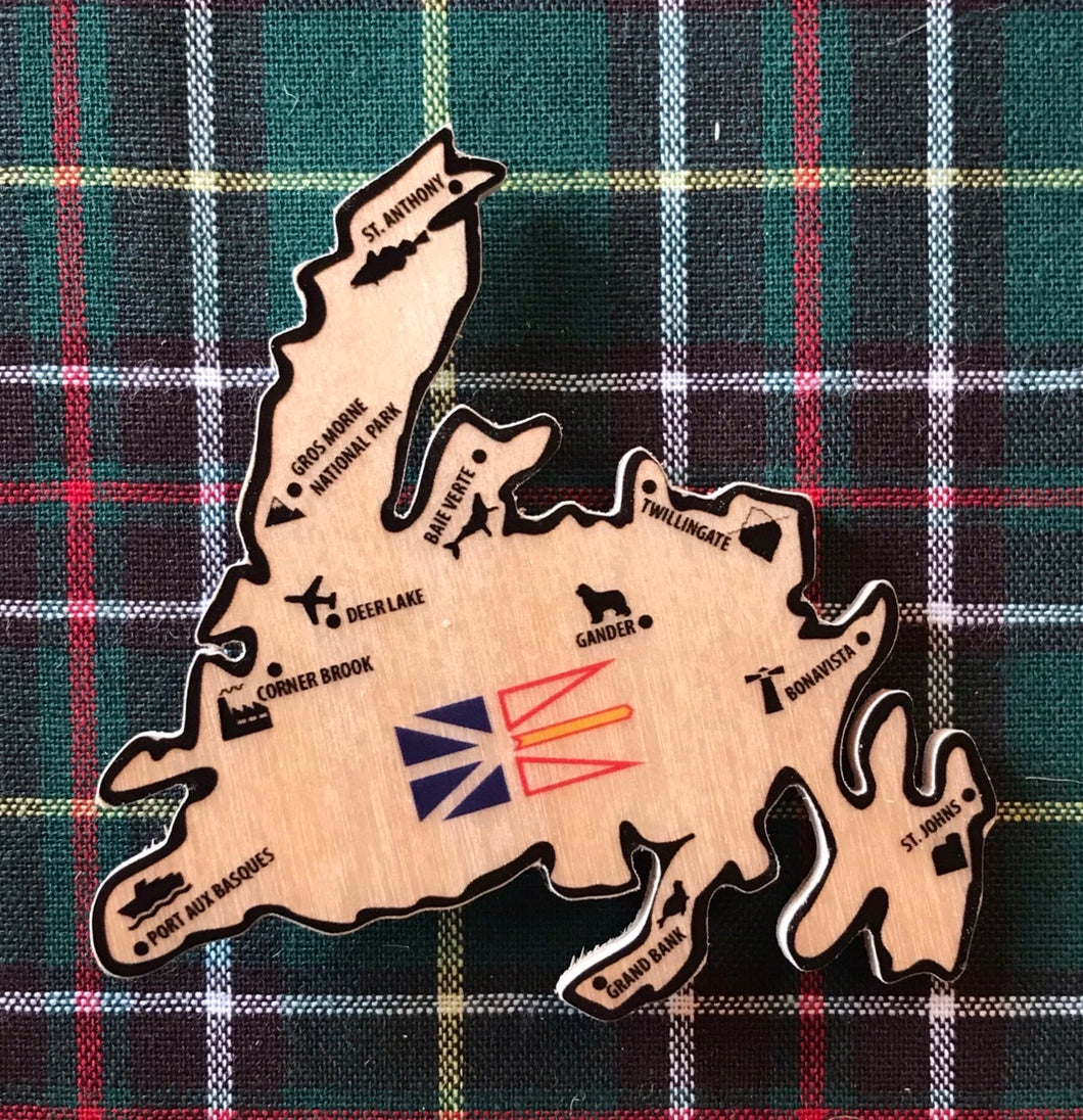 Handmade Newfoundland Map Magnet