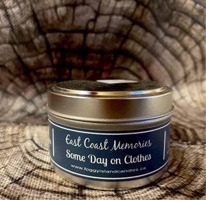 Some day on clothes tin candle - Foggy Island Candles