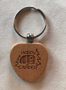 Laser Engraved Keychain -  Happy Camper