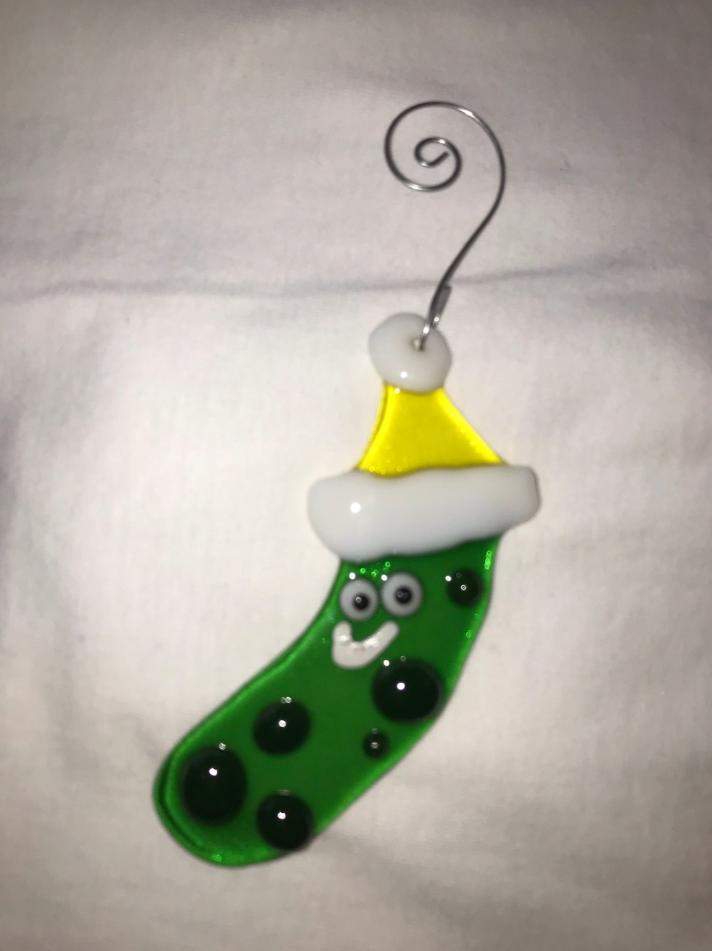 Christmas Pickle Fused Glass Ornament