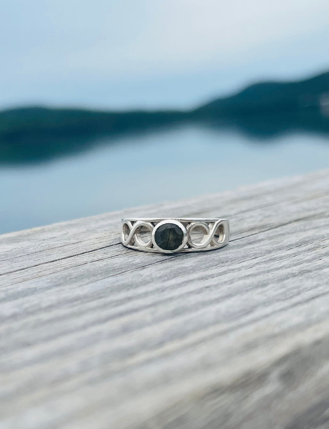 Sterling Silver Labradorite Infinity Ring
