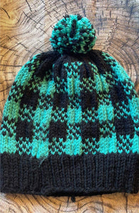 Ladies Plaid Knitted Hat