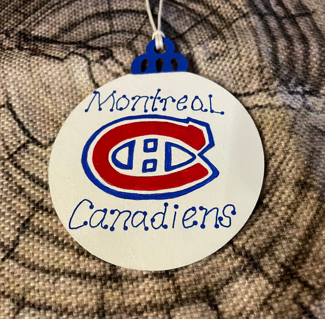 Montreal Canadiens Hand Painted Ornament