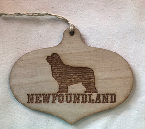 Wooden Laser Cut Newfoundland Dog ornament
