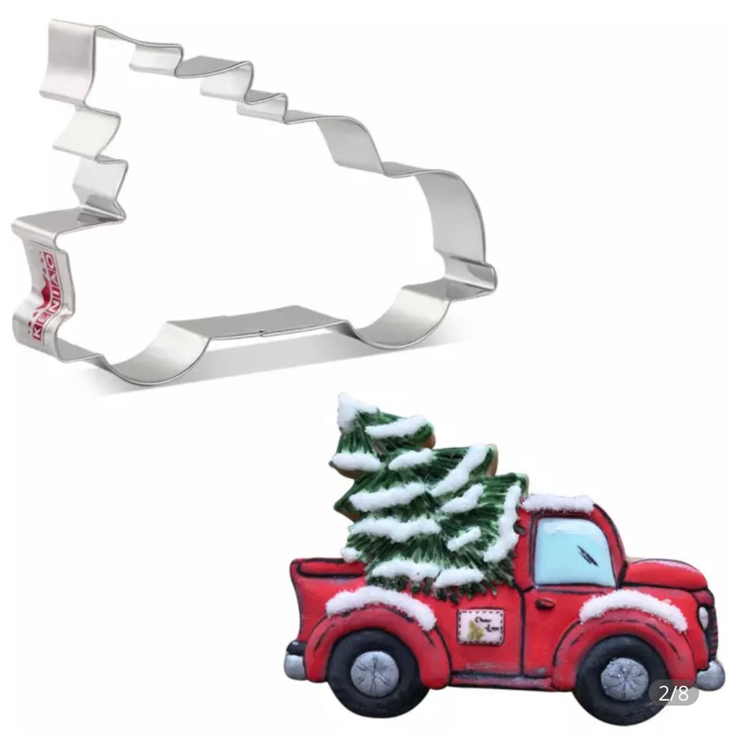 Red Truck Christmas Stainless Steel Cookie Cutter + FREE Sugar Cookie & Royal Icing Recipe